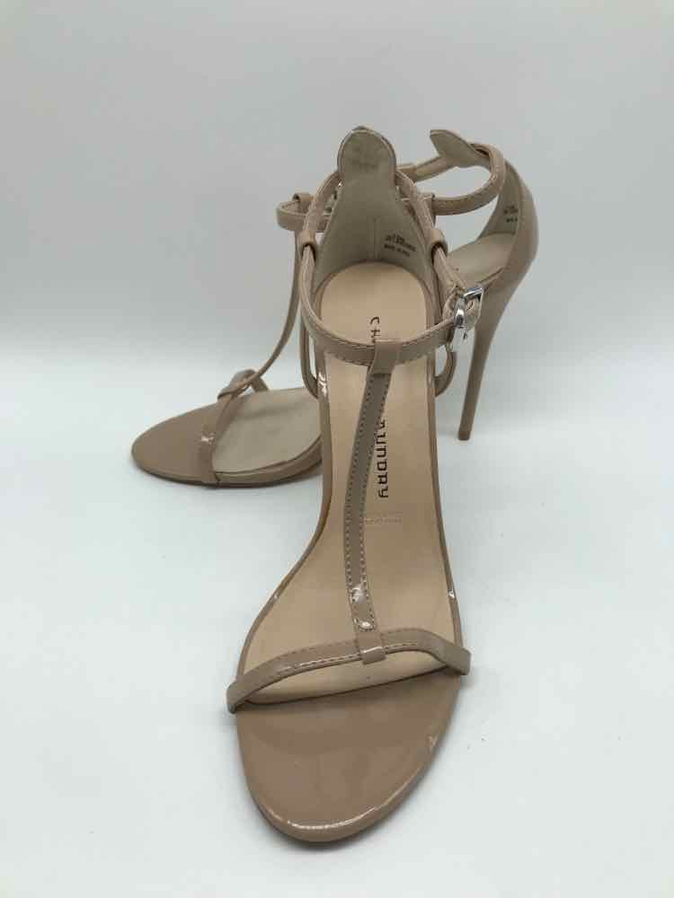 Chinese Laundry Tan Size 7.5 Patent Strappy Heels