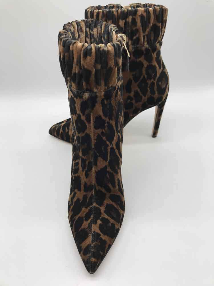 Chloe Gosselin Brown Size 5 Animal Print Ruched Ankle Boot