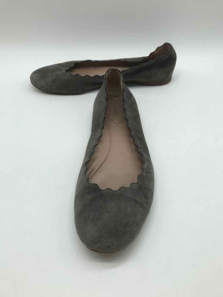 Chloe Grey Size 6.5 Ruffle Ballet Ballet Flat