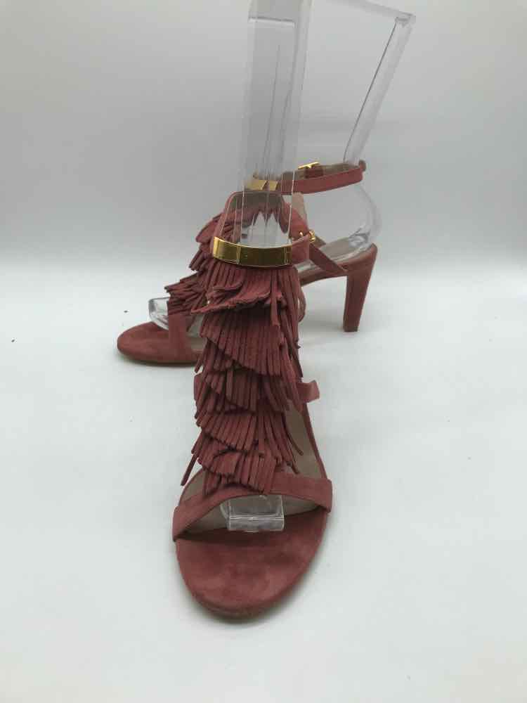 Chloe Pink Size 6 Fringe Strappy Heels