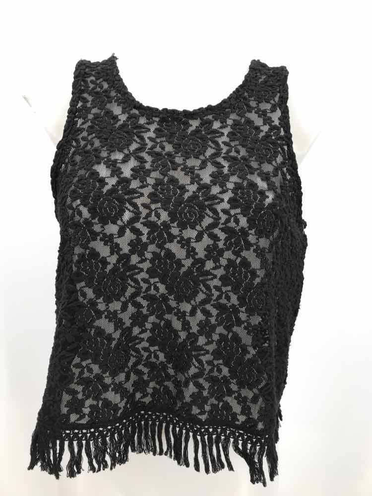 Christopher Fisher Black Size XS Lace Sheer Tank Top