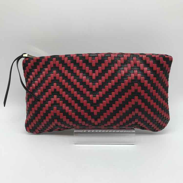 Christopher Kon Red Two-Tone Woven Wristlet