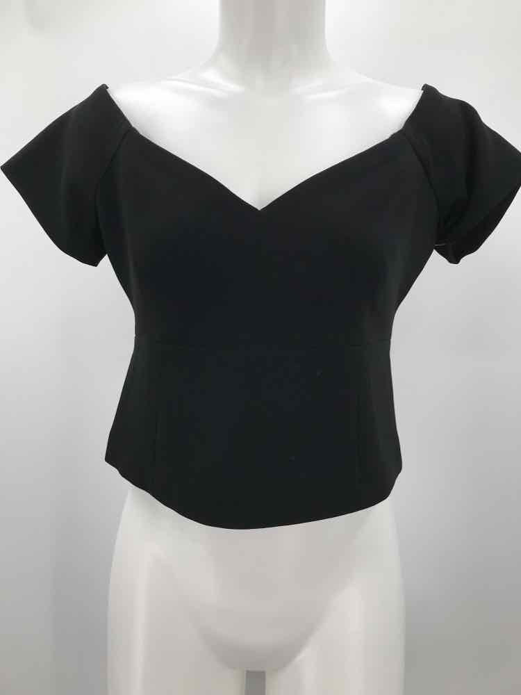 Cinq a Sept Black Size Medium Cropped V Neck Blouse