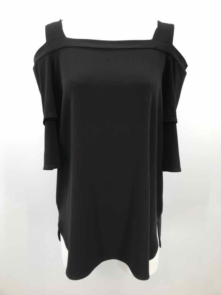 Clara Sun Woo Black Size Medium Open Shoulder Blouse