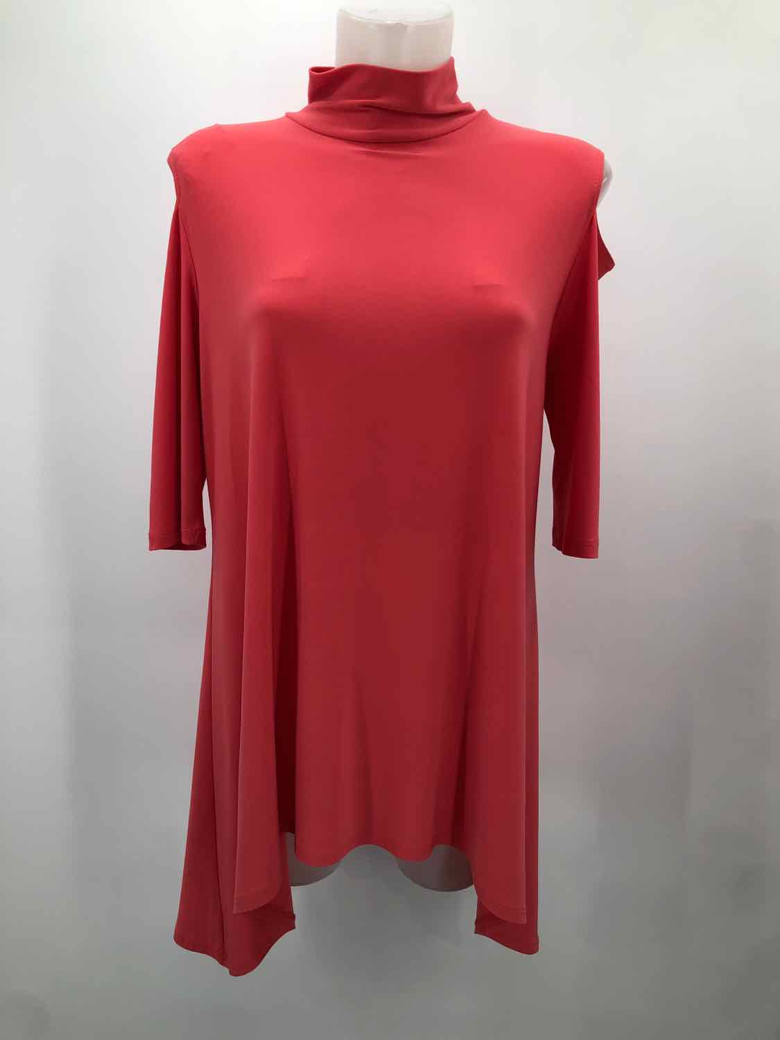 Clara Sun Woo Coral Size Medium Mid Sleeve Open Shoulder Blouse