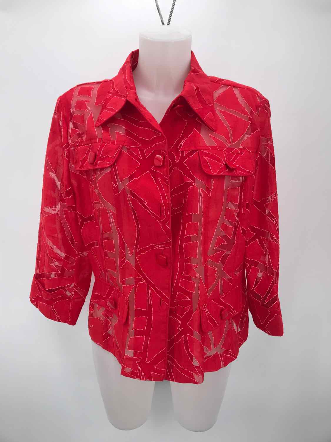 Clara Sun Woo Red Size Large Textured Button Down