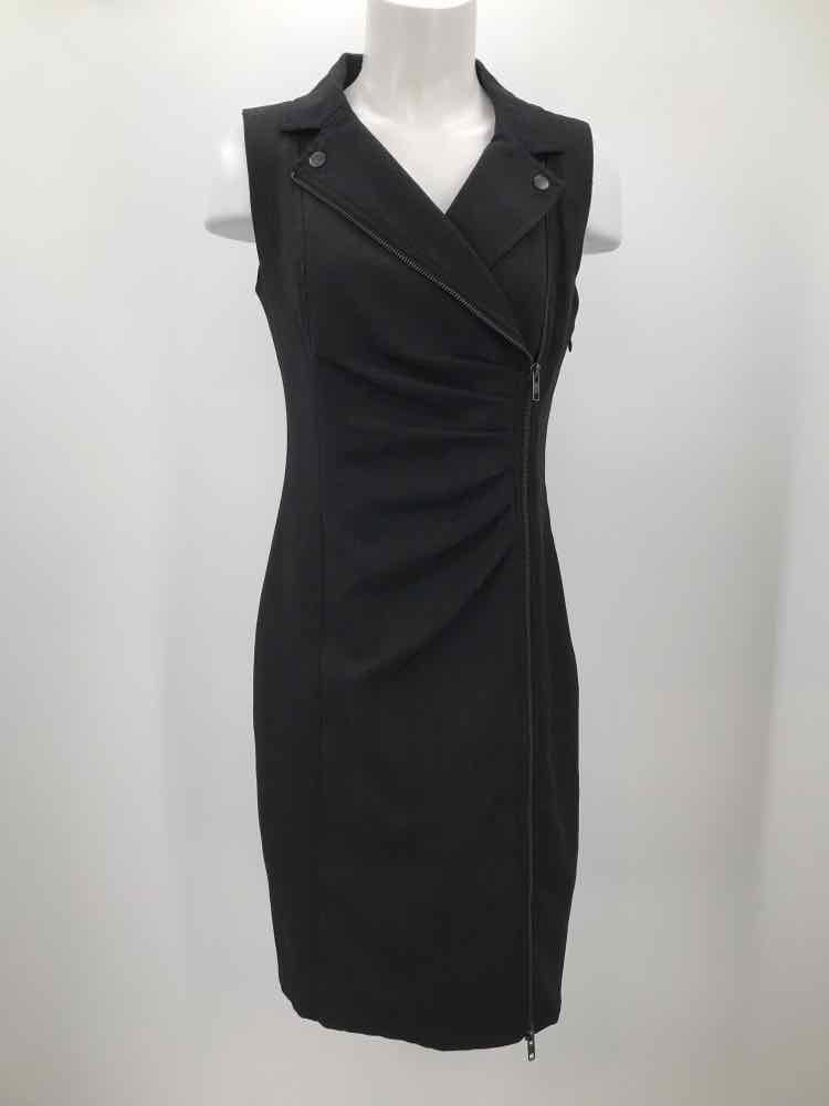 Classiques Entier Grey Size 4 Zip Front Midi Sleeveless Dress