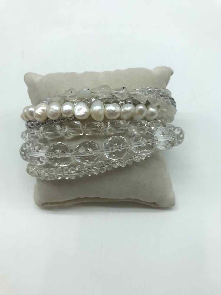 Clear Multi Strand Beaded Bracelet