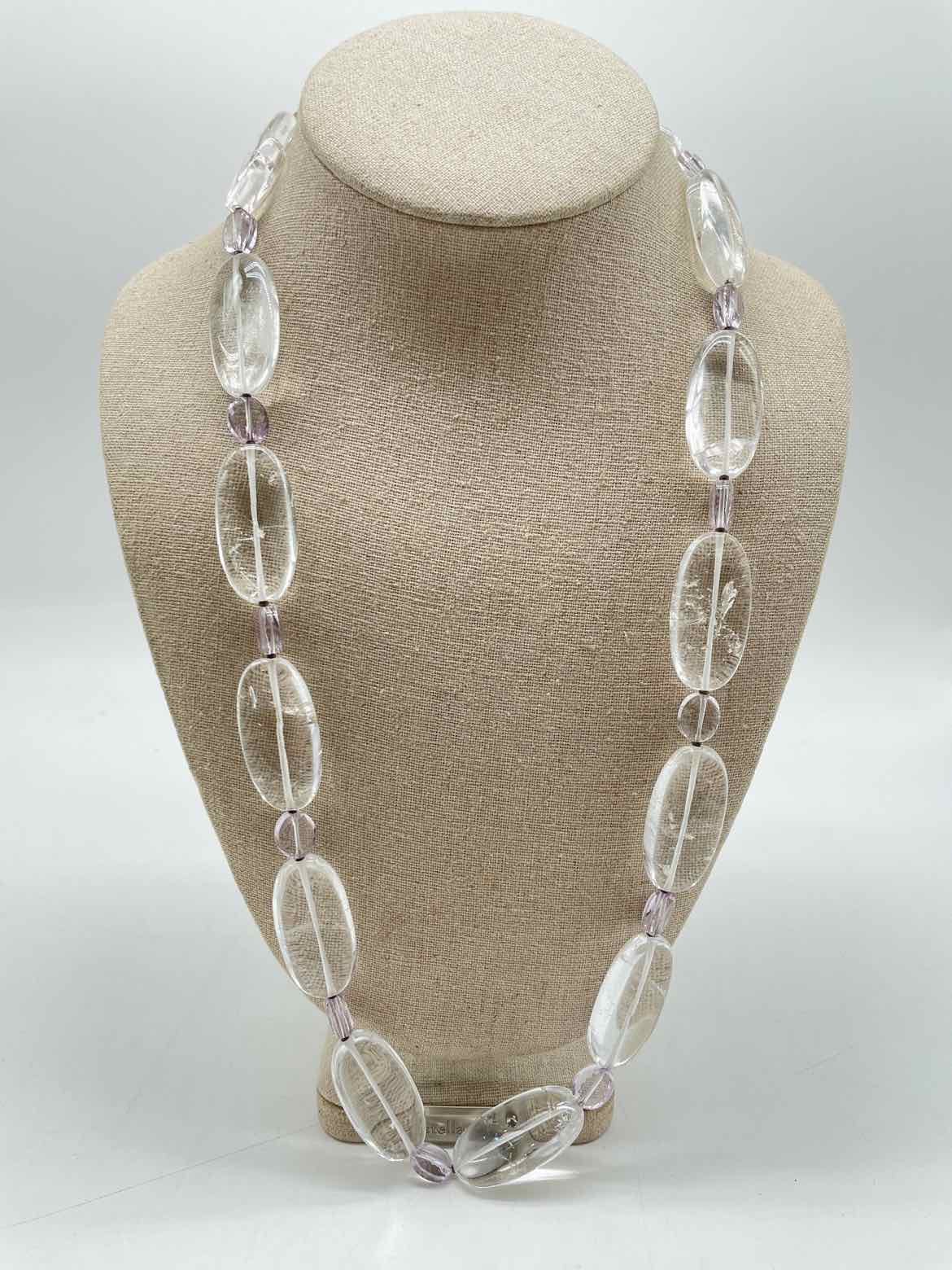 Clear Rock Crystal Beaded Necklace