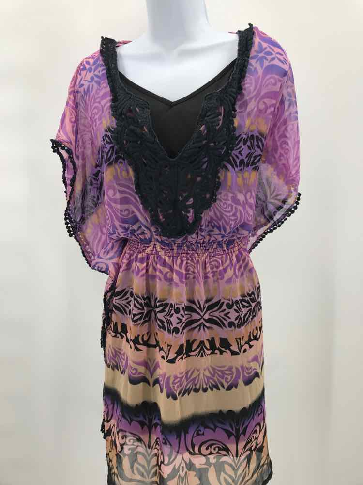 Club Collection Purple Size Medium Short Sleeve Dress