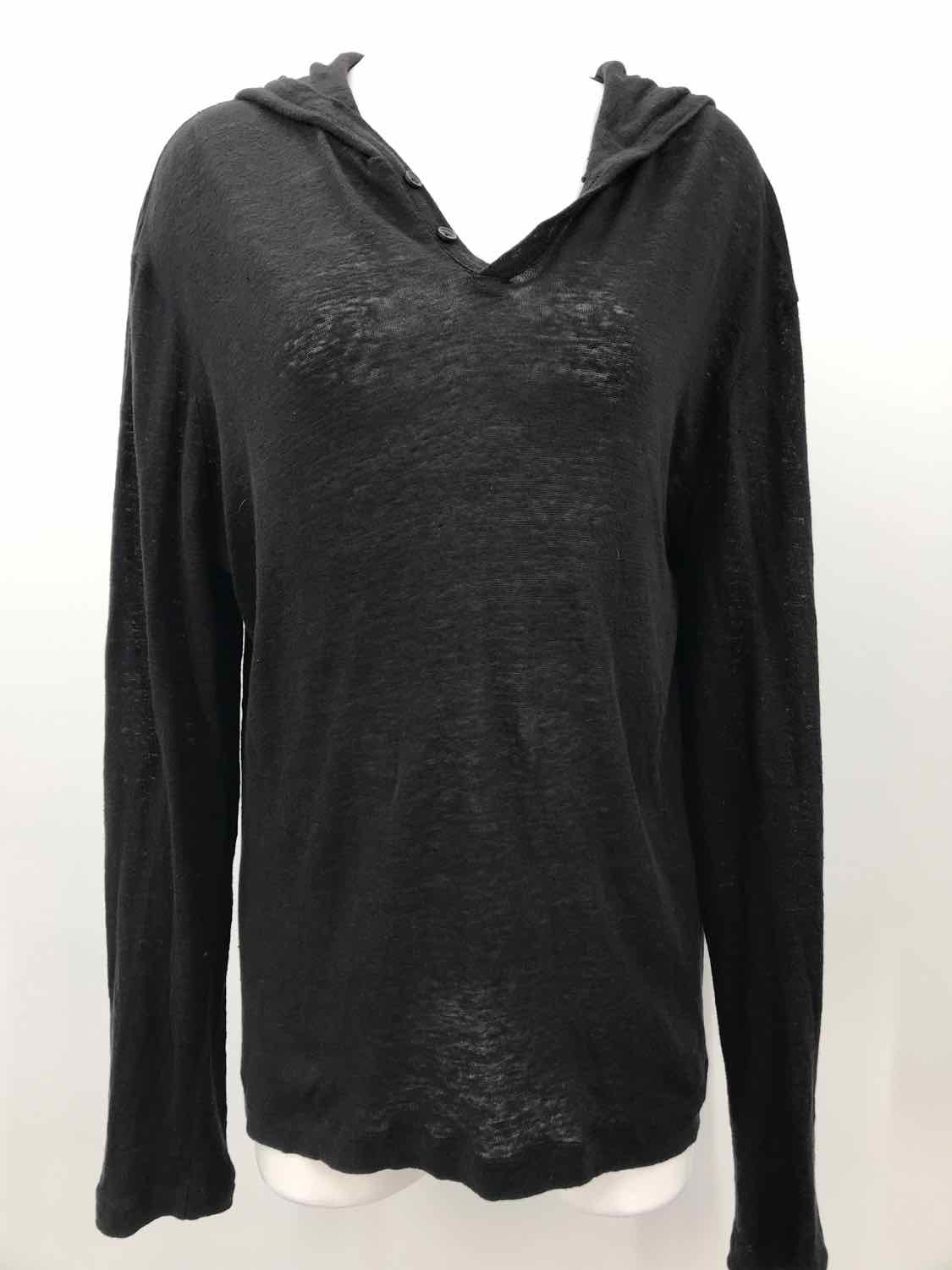 Club Monaco Black Medium Hooded Linen Men's Sweater