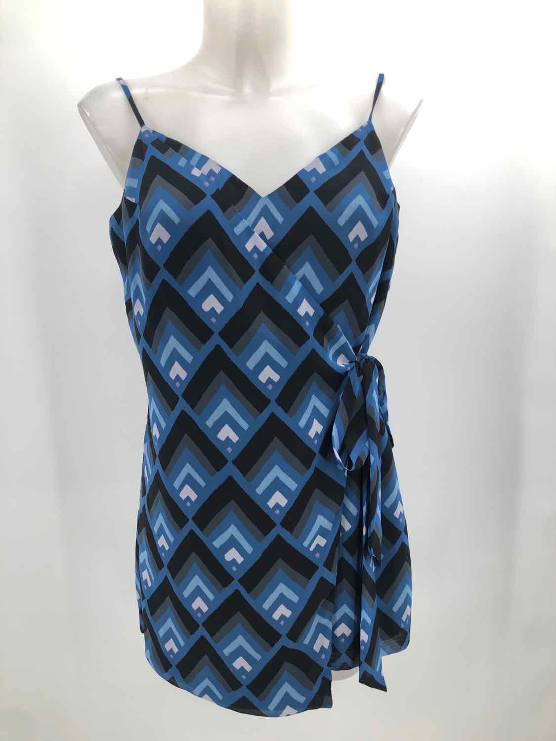 Club Monaco Black Size 8 Printed Wrap Sleeveless Romper