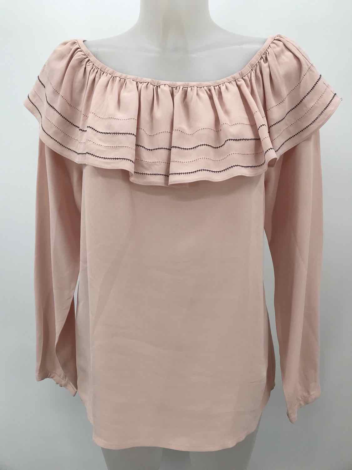 Club Monaco Pink Size Small P Long Sleeve Open Shoulder Blouse