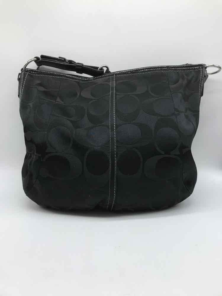 Coach Black Monogram Hobo Bag Fabric Hobo