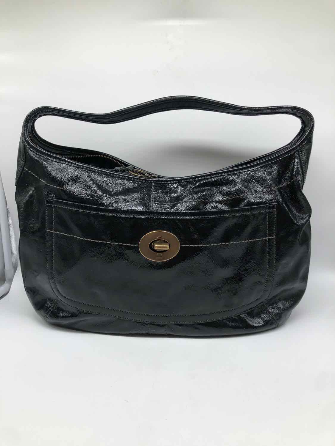 Coach Black Patent Hobo Bag Leather Hobo