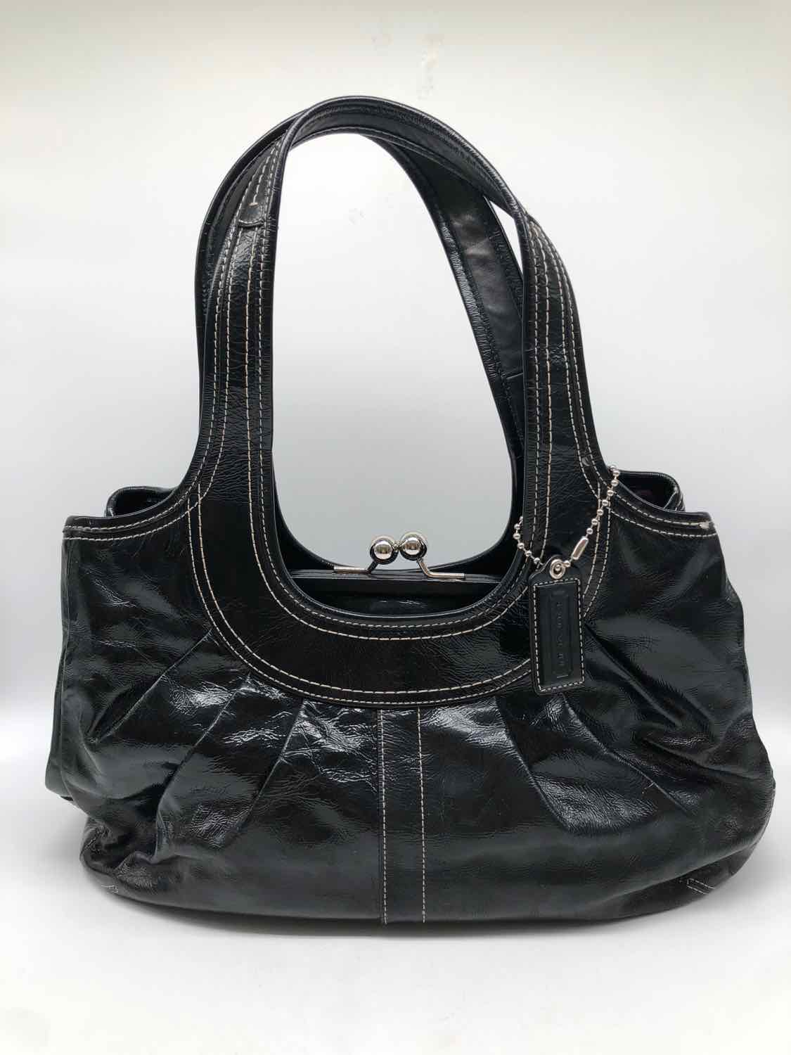 Coach Black Patent Shoulder Bag Leather Shoulder Bag