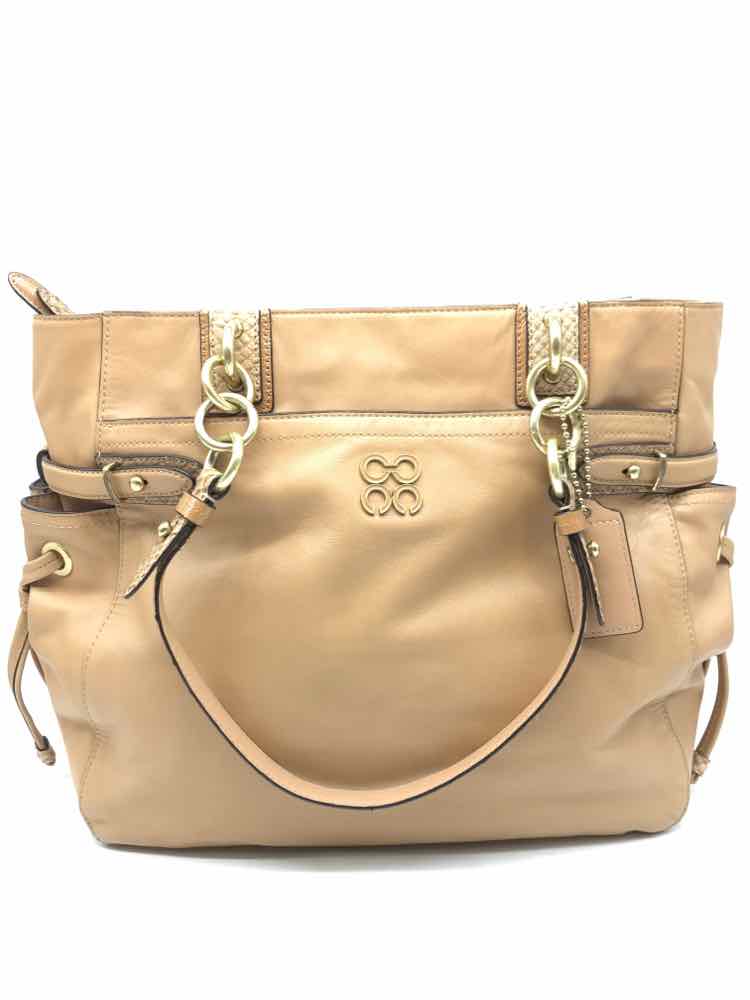 Coach Brown Snake Grain Colette Tote Bag