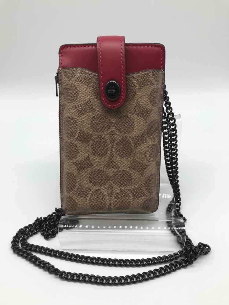 Coach Brown Logo Phone Carrier Bandolier