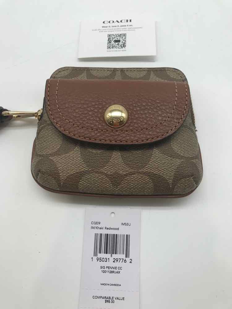 Coach Brown Monogram Coin Coin Purse