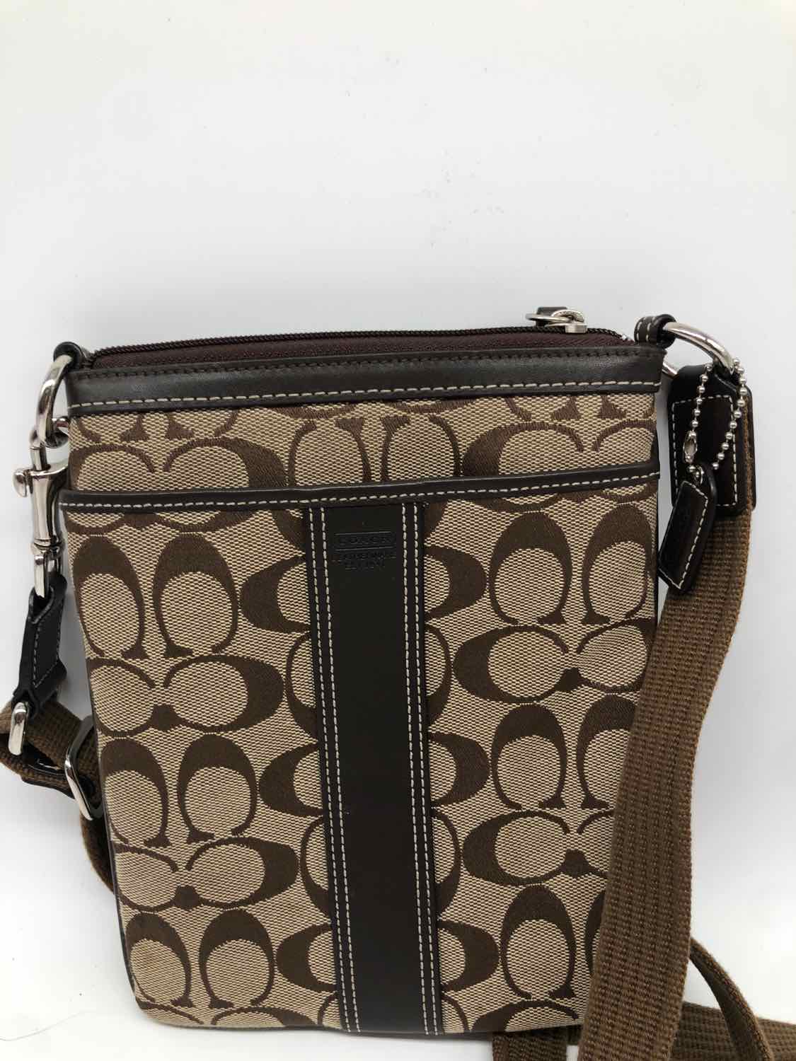 Coach Brown Monogram Crossbody Fabric Crossbody