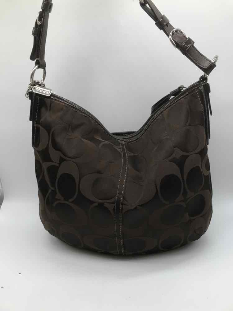 Coach Brown Monogram Hobo Bag Fabric Hobo