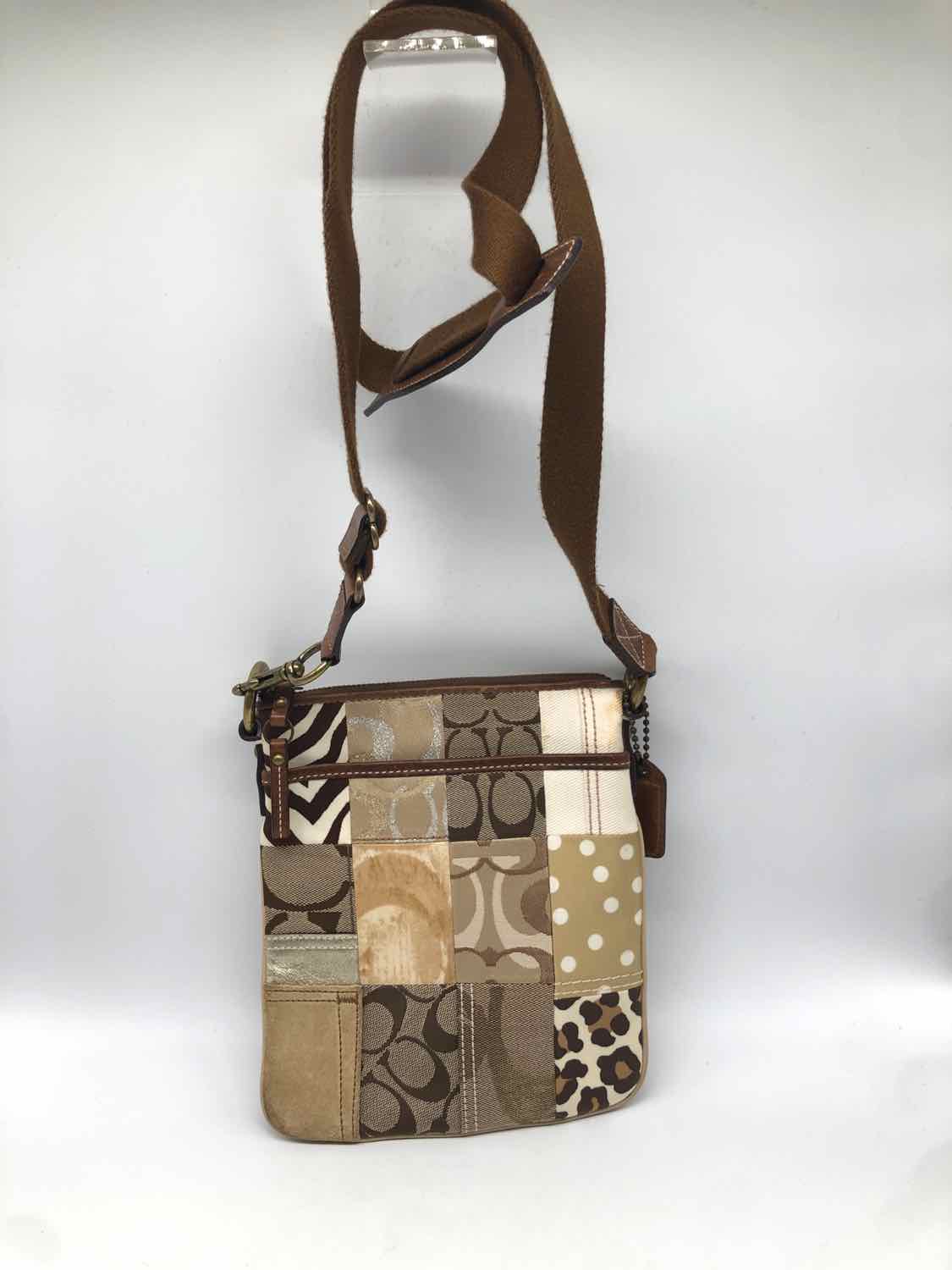 Coach Brown Multi Print Crossbody Crossbody