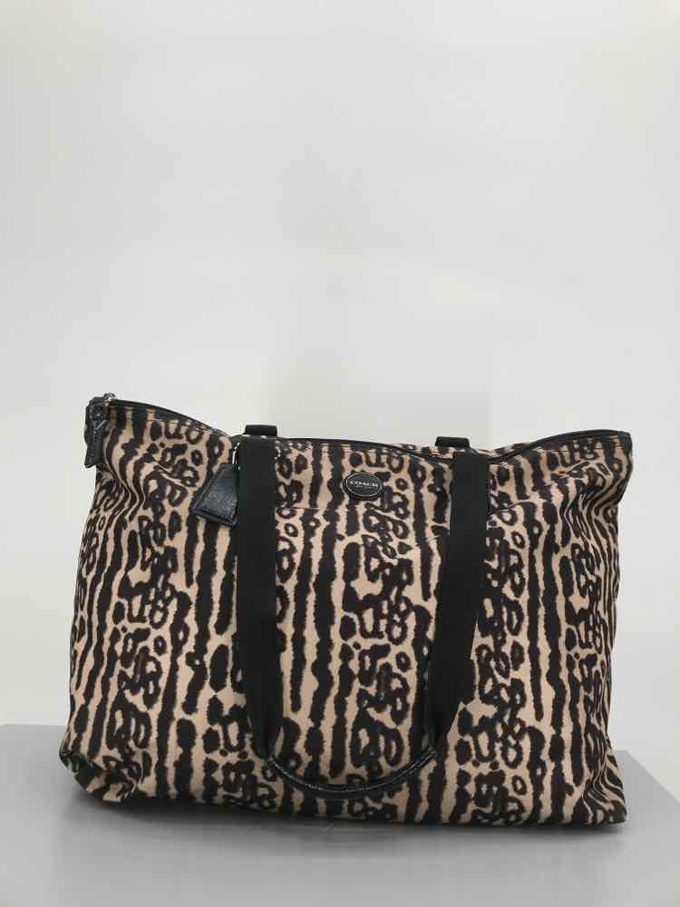 Coach Brown Printed Tote Bag