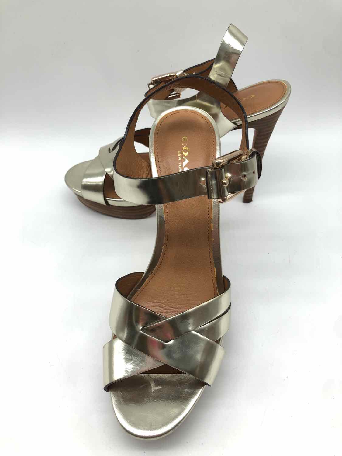 Coach Gold Size 6.5 Metallic Strappy Heels