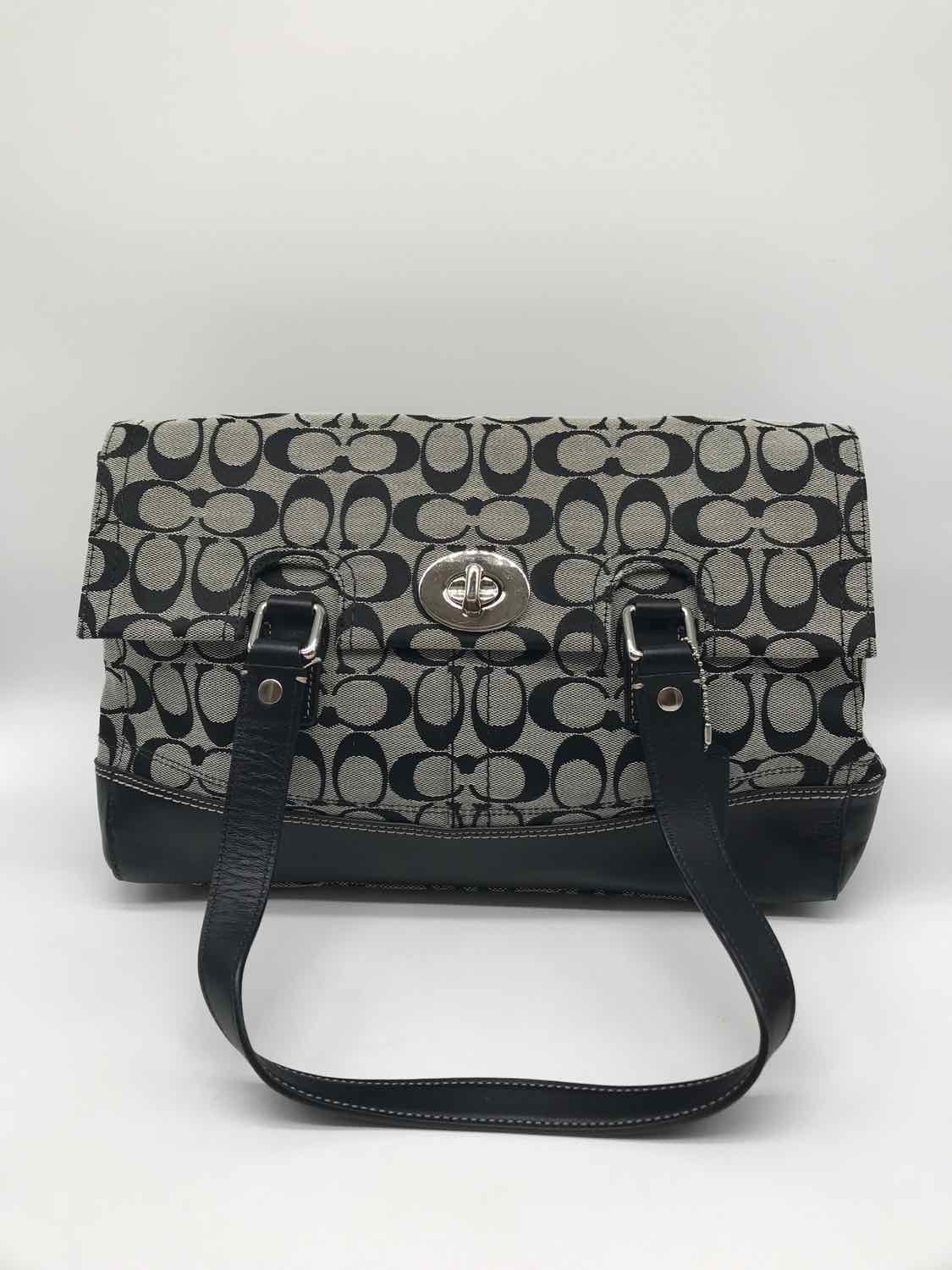 Coach Grey Monogram Shoulder Bag Fabric Shoulder Bag