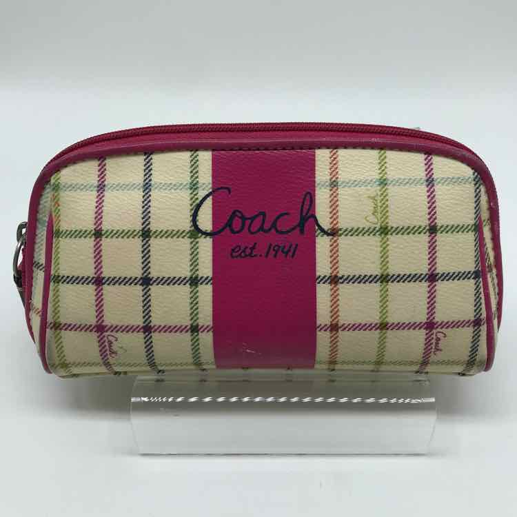 Coach Ivory Check Print Pouch Pouch