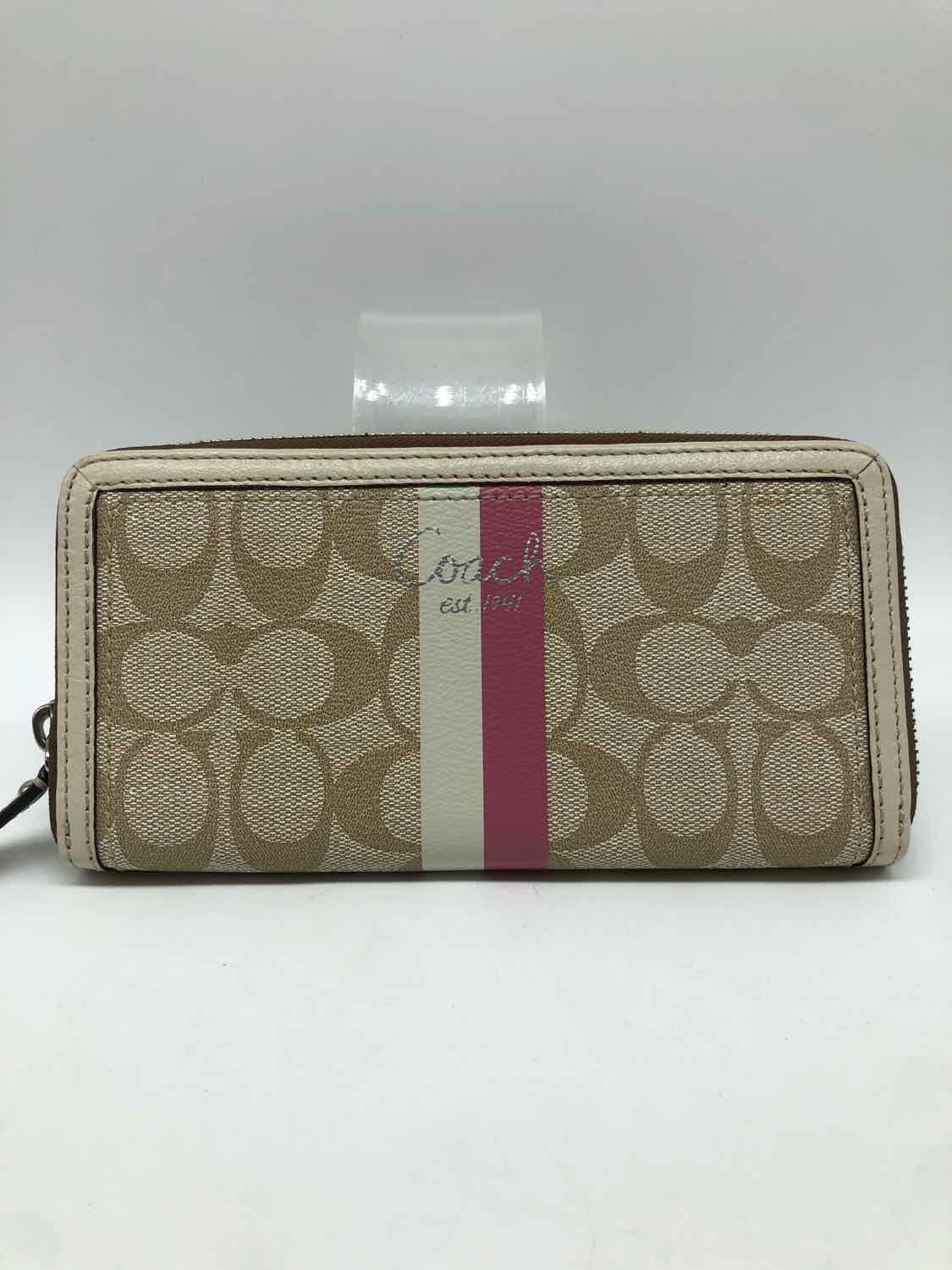 Coach Ivory Monogram Wallet Zippered Wallet