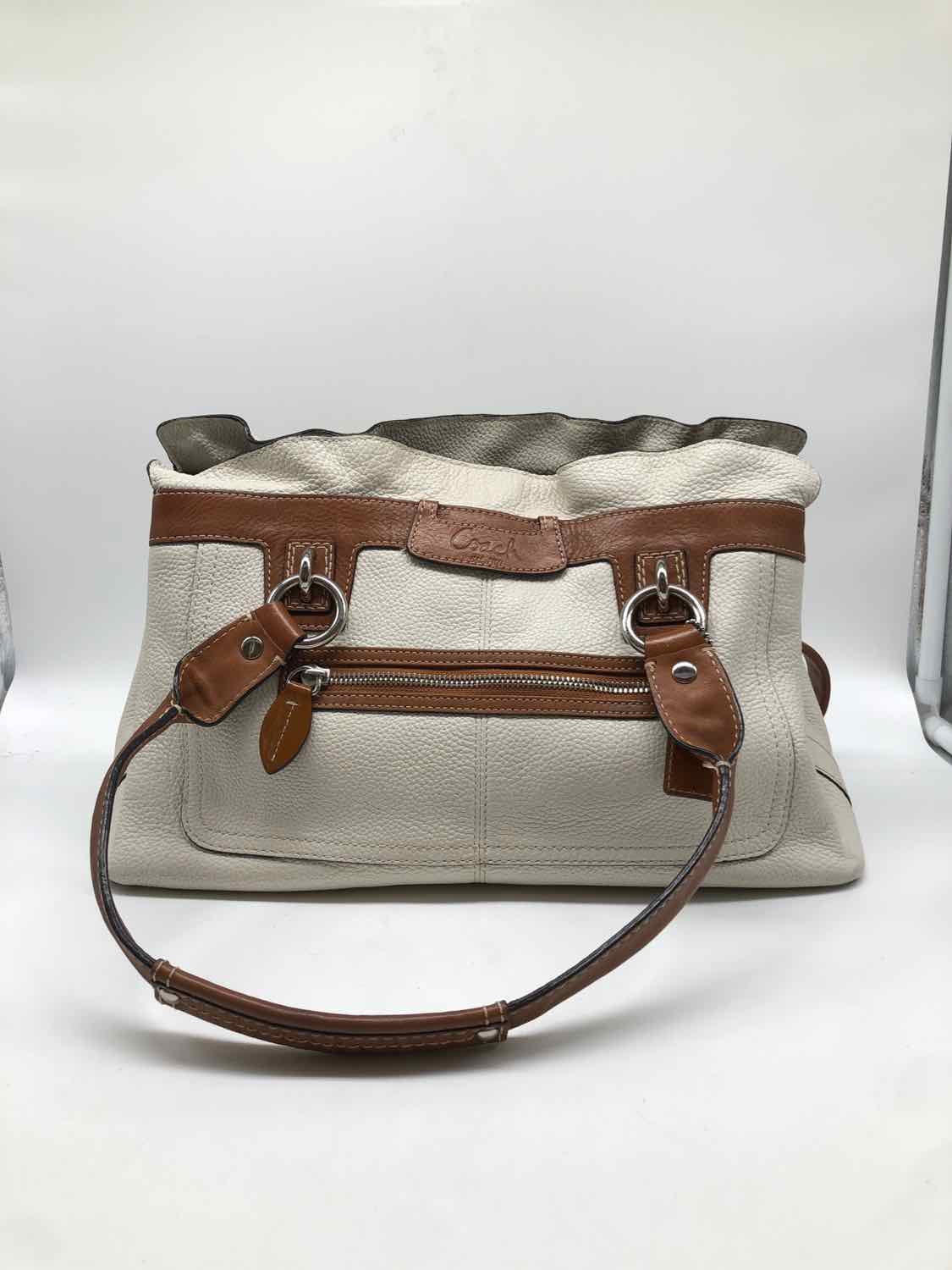 Coach Ivory Pebbled Shoulder Bag Leather Shoulder Bag