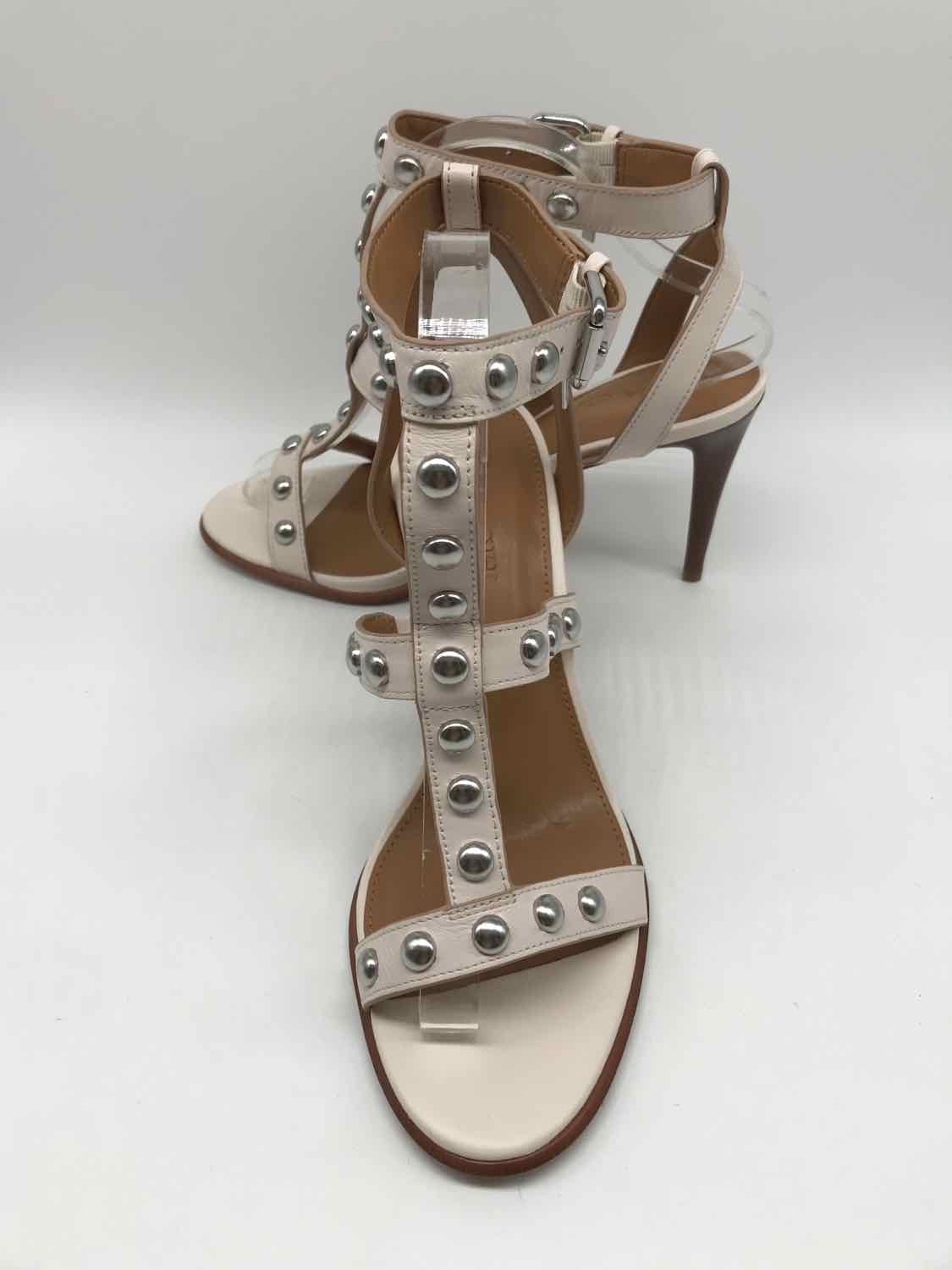 Coach Ivory Size 9 Studded Strappy Heels