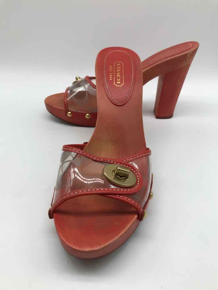 Coach Orange Size 8 Slide Heels