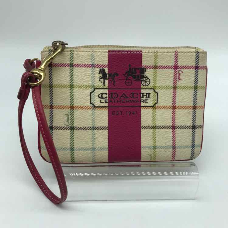 Coach Pink Size Small Stripe Wallet Wristlet