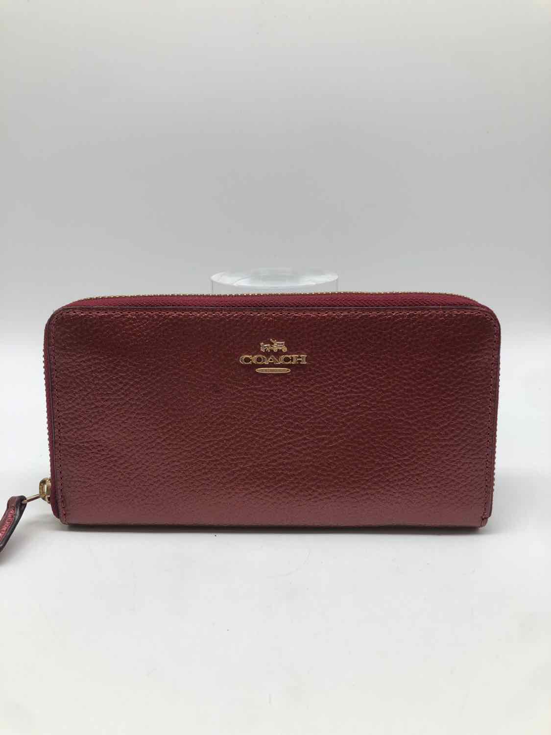 Coach Red Wallet Zippered Wallet