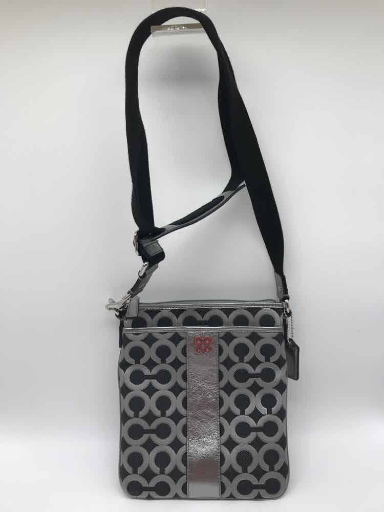 Coach Silver Monogram Fabric Crossbody