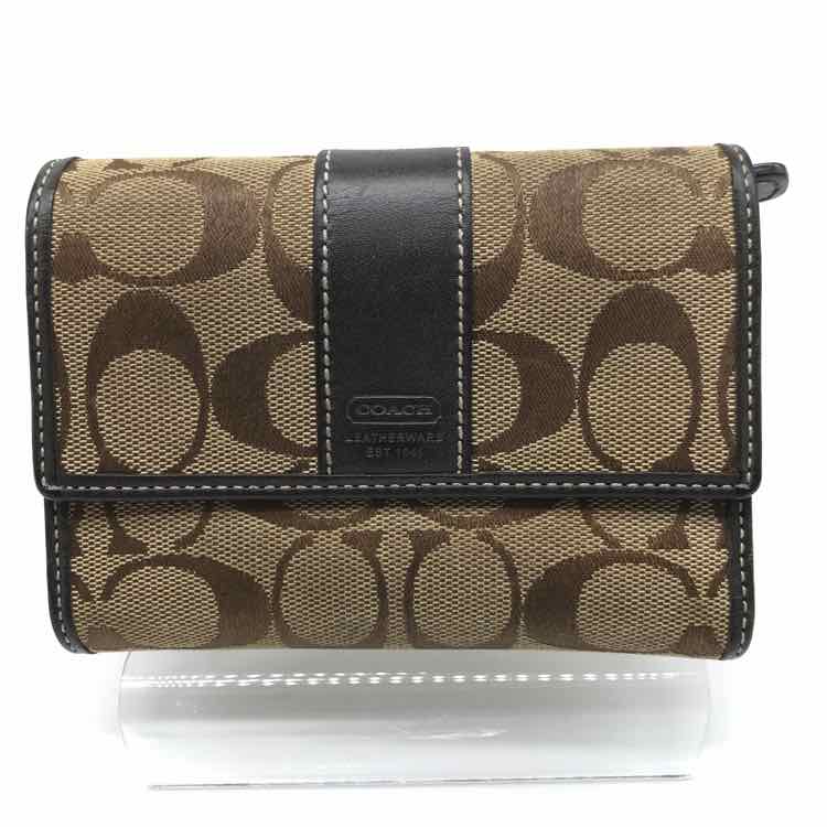 Coach Tan Monogram Wallet Clasp Wallet