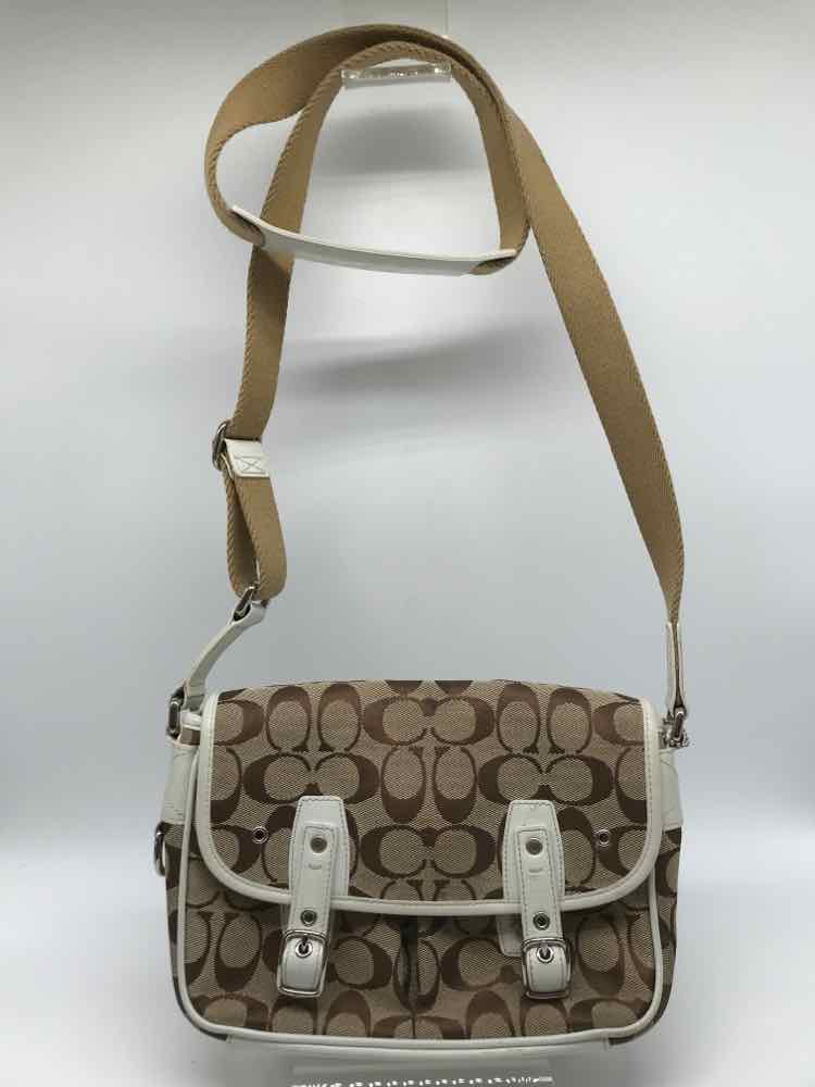 Coach Tan Monogram Crossbody Fabric Crossbody