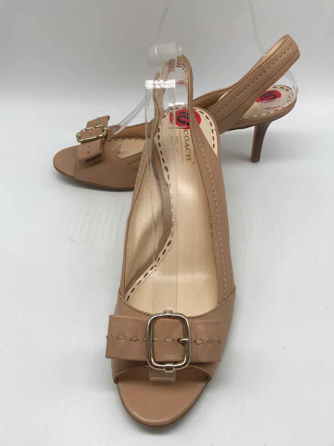 Coach Tan Size 10 Slingback Heels