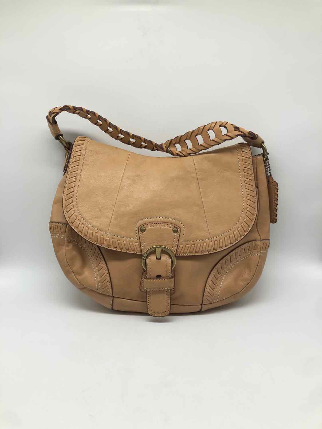 Coach Tan Textured Hobo Bag Leather Hobo