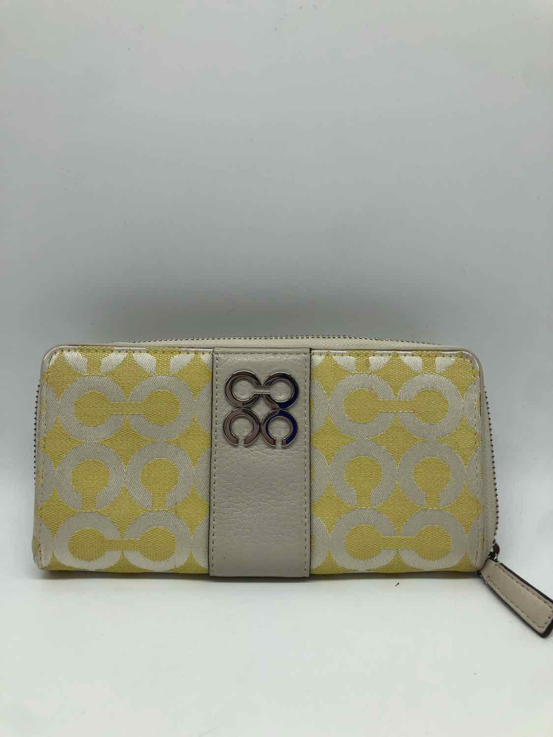 Coach Yellow Monogram Wallet Zippered Wallet