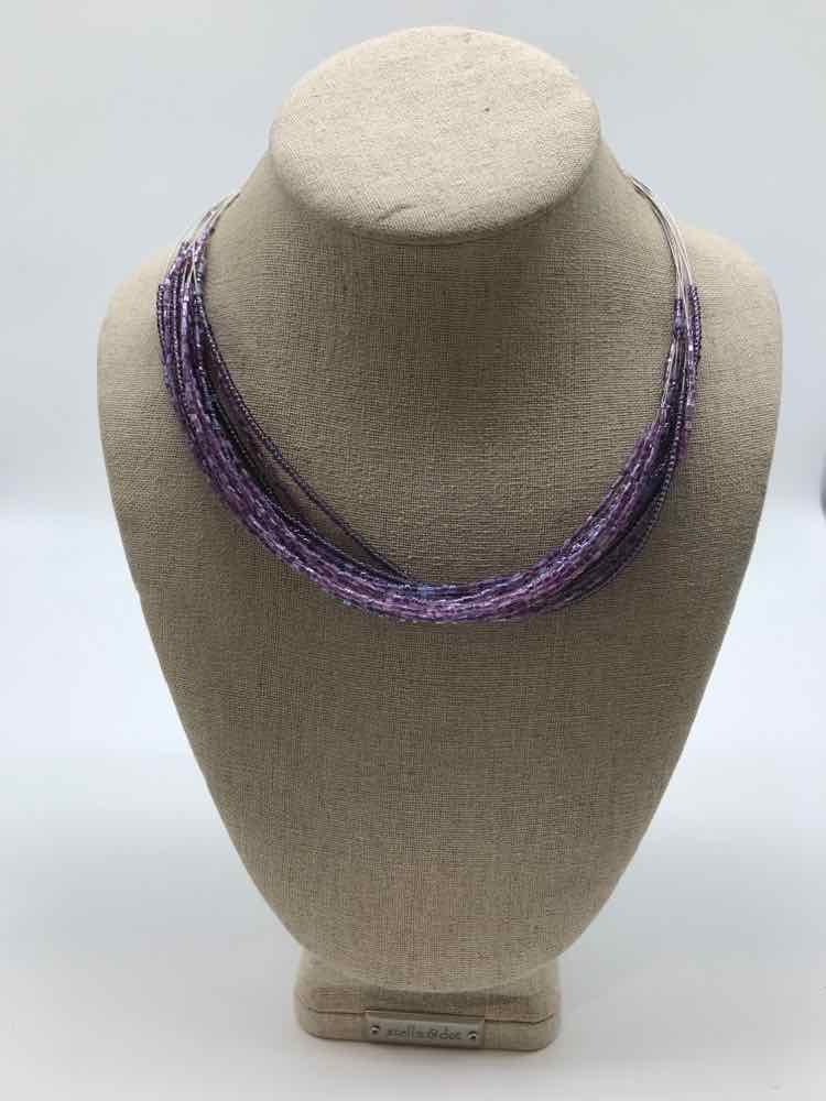 Coldwater Creek Purple Multi Strand Beaded Necklace