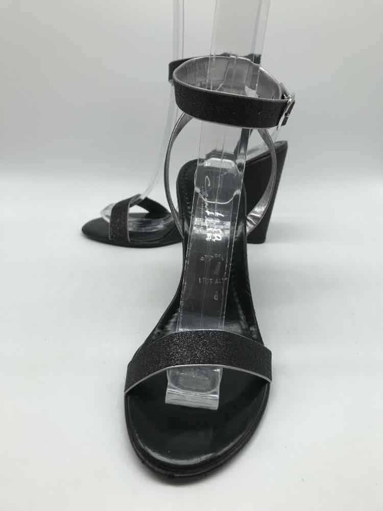 Contesa Black Size 6 Shimmer Strappy Heels