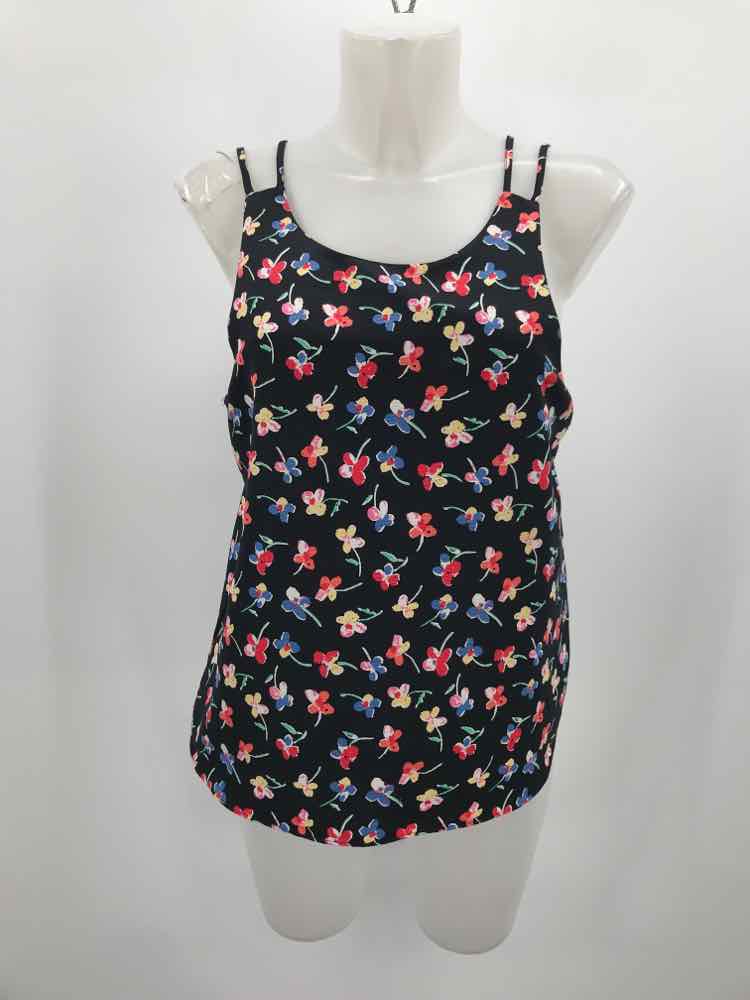 Cooper & Ella Black Size Medium Floral Tank Top