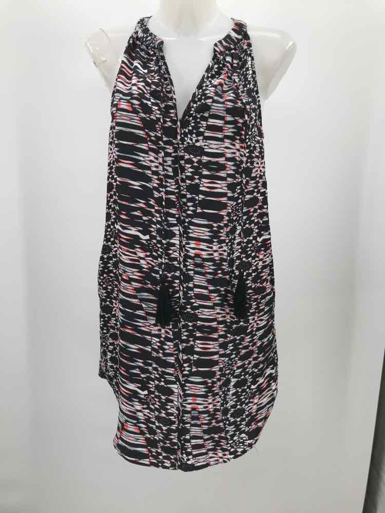 Cooper & Ella Black Size Small Printed Shift Short Sleeveless Dress