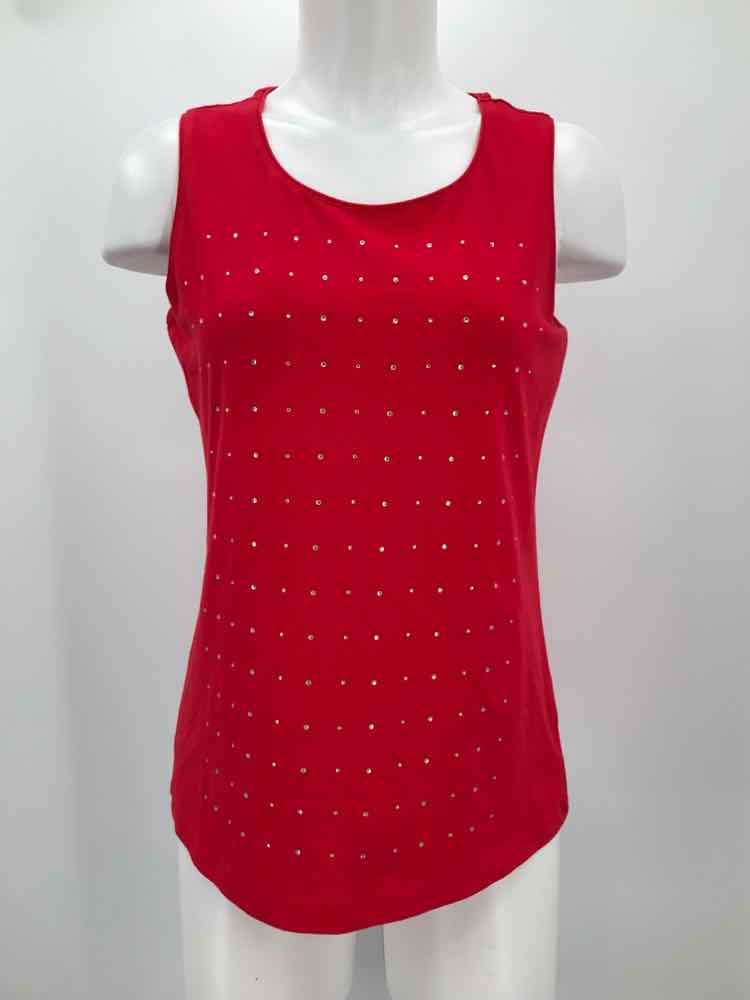 Coral Bay Red Size Small P Rhinestone Tank Top