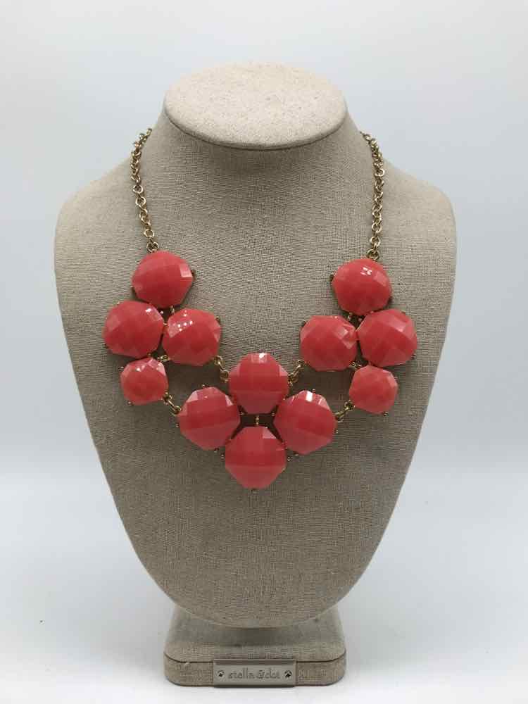 Coral Bib Statement Necklace