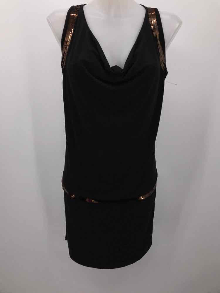 Cortefiel Black Size 2 Sequin Short Drop Waist Dress