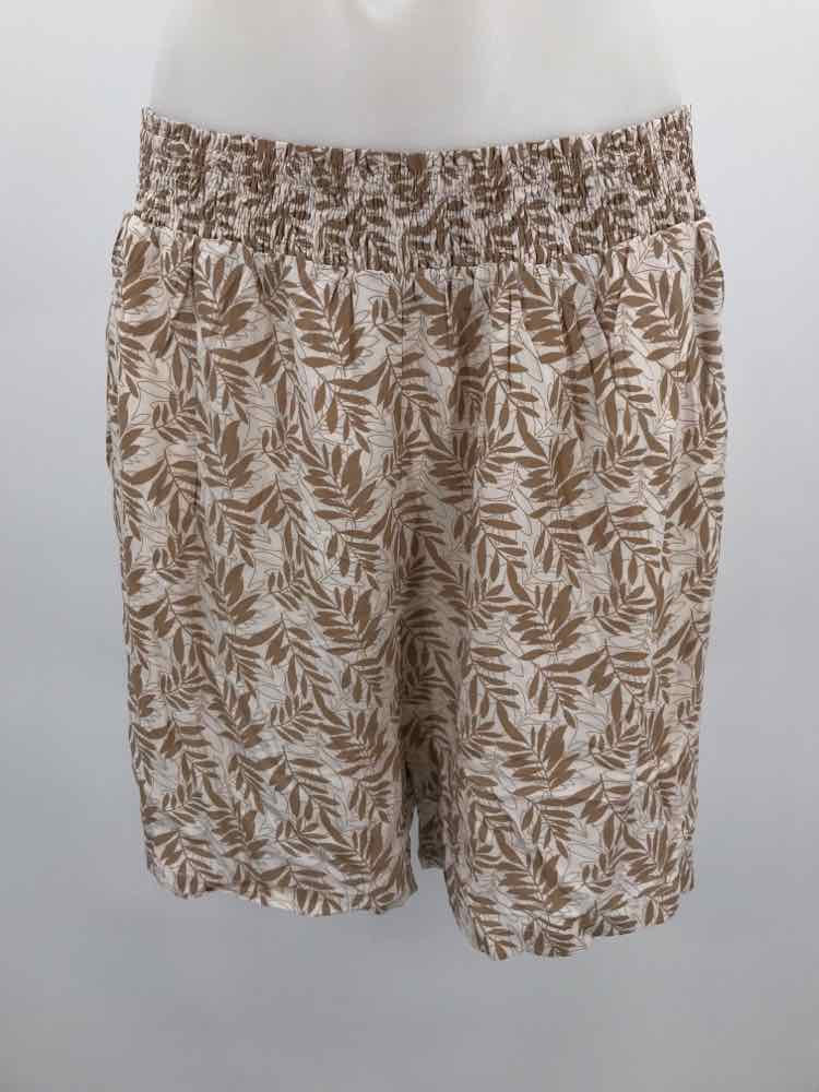 Cotton Bleu Tan Size 2X Flowy Printed Shorts